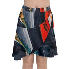 Art-modern-painting-background Chiffon Wrap Front Skirt