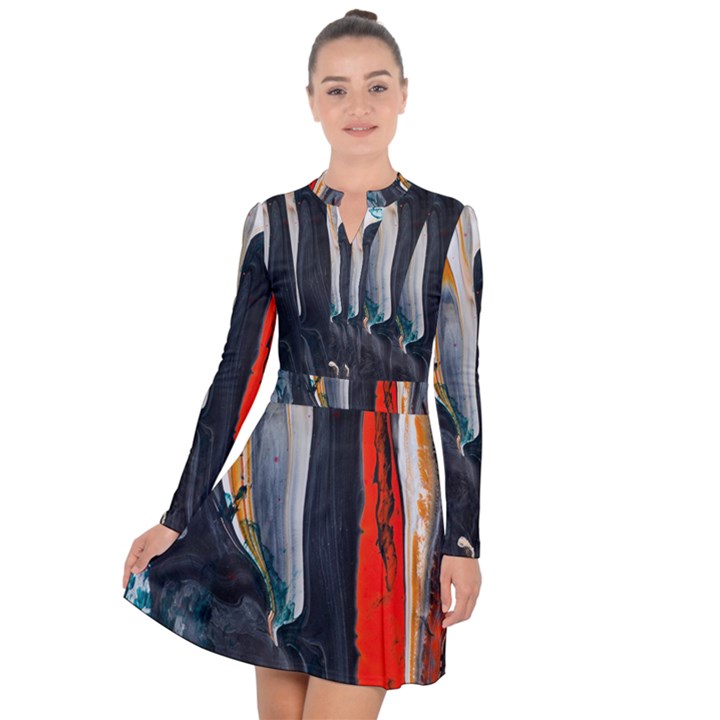 Art-modern-painting-background Long Sleeve Panel Dress