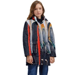 Art-modern-painting-background Kid s Hooded Longline Puffer Jacket