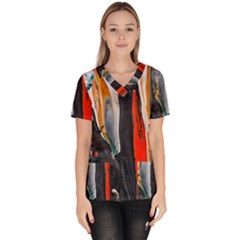 Art-modern-painting-background Women s V-neck Scrub Top