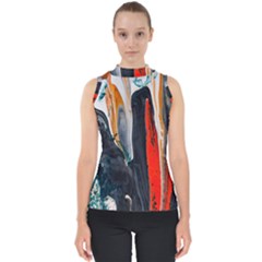 Art-modern-painting-background Mock Neck Shell Top