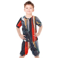 Art-modern-painting-background Kids  Tee And Shorts Set