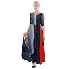 Art-modern-painting-background Half Sleeves Maxi Dress