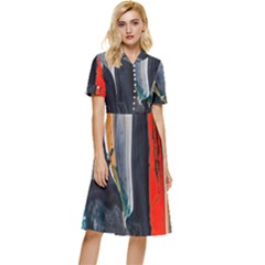 Art-modern-painting-background Button Top Knee Length Dress