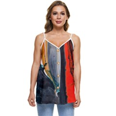 Art-modern-painting-background Casual Spaghetti Strap Chiffon Top by Jancukart