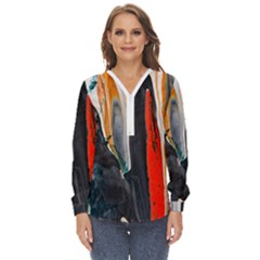 Art-modern-painting-background Zip Up Long Sleeve Blouse