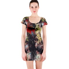 Ara-bird-parrot-animal-art Short Sleeve Bodycon Dress by Jancukart