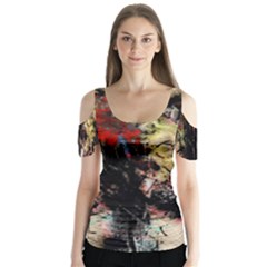 Ara-bird-parrot-animal-art Butterfly Sleeve Cutout Tee 