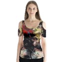 Ara-bird-parrot-animal-art Butterfly Sleeve Cutout Tee  View1