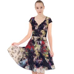 Ara-bird-parrot-animal-art Cap Sleeve Front Wrap Midi Dress