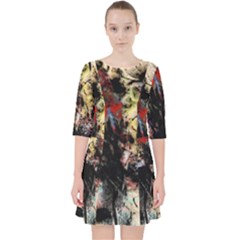 Ara-bird-parrot-animal-art Quarter Sleeve Pocket Dress