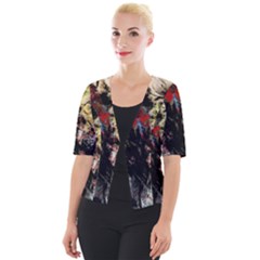 Ara-bird-parrot-animal-art Cropped Button Cardigan