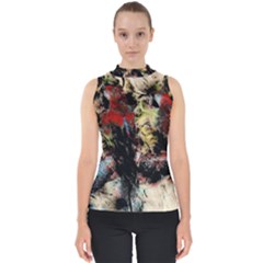 Ara-bird-parrot-animal-art Mock Neck Shell Top