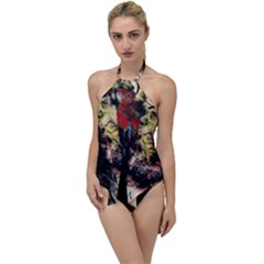 Ara-bird-parrot-animal-art Go With The Flow One Piece Swimsuit