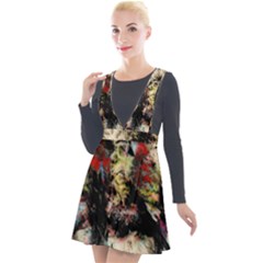 Ara-bird-parrot-animal-art Plunge Pinafore Velour Dress