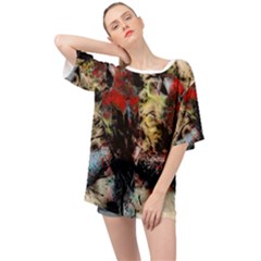 Ara-bird-parrot-animal-art Oversized Chiffon Top by Jancukart