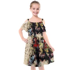 Ara-bird-parrot-animal-art Kids  Cut Out Shoulders Chiffon Dress by Jancukart