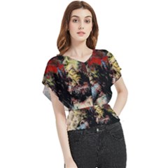 Ara-bird-parrot-animal-art Butterfly Chiffon Blouse