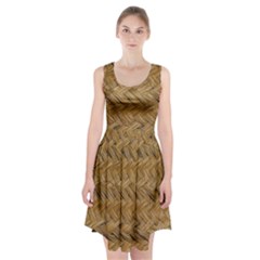 Esparto-tissue-braided-texture Racerback Midi Dress