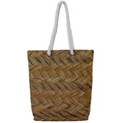 Esparto-tissue-braided-texture Full Print Rope Handle Tote (small)