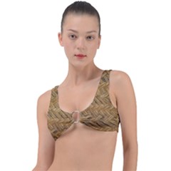 Esparto-tissue-braided-texture Ring Detail Bikini Top