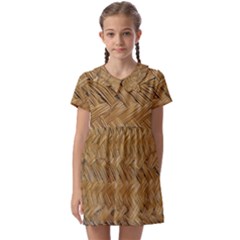 Esparto-tissue-braided-texture Kids  Asymmetric Collar Dress