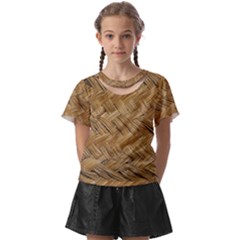 Esparto-tissue-braided-texture Kids  Front Cut Tee