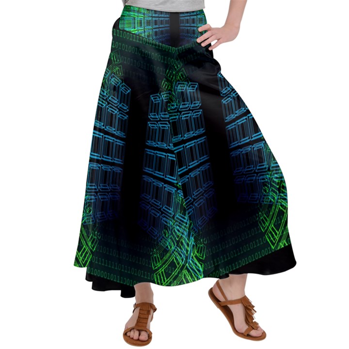 Technology-artificial-intelligence Satin Palazzo Pants