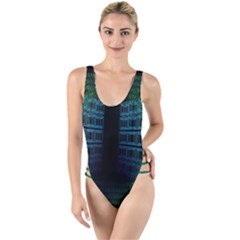 Technology-artificial-intelligence High Leg Strappy Swimsuit