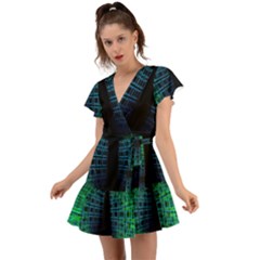 Technology-artificial-intelligence Flutter Sleeve Wrap Dress