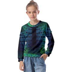 Technology-artificial-intelligence Kids  Long Sleeve Tee With Frill 