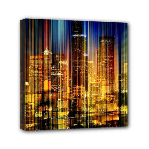 Skyline-light-rays-gloss-upgrade Mini Canvas 6  X 6  (stretched)