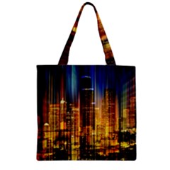 Skyline-light-rays-gloss-upgrade Zipper Grocery Tote Bag by Jancukart