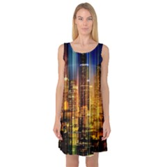 Skyline-light-rays-gloss-upgrade Sleeveless Satin Nightdress