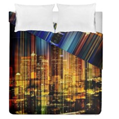 Skyline-light-rays-gloss-upgrade Duvet Cover Double Side (queen Size) by Jancukart