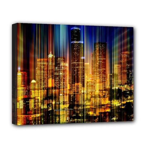 Skyline-light-rays-gloss-upgrade Deluxe Canvas 20  X 16  (stretched)