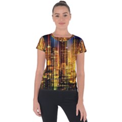 Skyline-light-rays-gloss-upgrade Short Sleeve Sports Top  by Jancukart