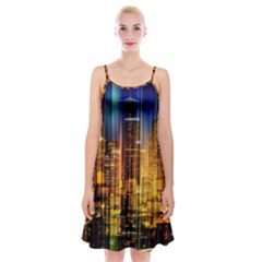 Skyline-light-rays-gloss-upgrade Spaghetti Strap Velvet Dress by Jancukart