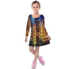 Skyline-light-rays-gloss-upgrade Kids  Long Sleeve Velvet Dress