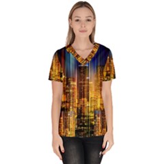 Skyline-light-rays-gloss-upgrade Women s V-neck Scrub Top