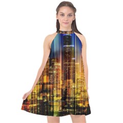 Skyline-light-rays-gloss-upgrade Halter Neckline Chiffon Dress  by Jancukart