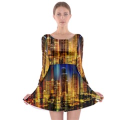 Skyline-light-rays-gloss-upgrade Long Sleeve Skater Dress