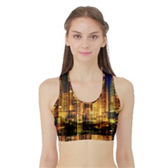 Skyline-light-rays-gloss-upgrade Sports Bra With Border by Jancukart