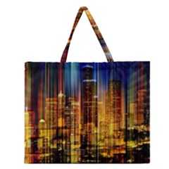 Skyline-light-rays-gloss-upgrade Zipper Large Tote Bag by Jancukart