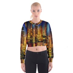 Skyline-light-rays-gloss-upgrade Cropped Sweatshirt by Jancukart