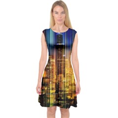 Skyline-light-rays-gloss-upgrade Capsleeve Midi Dress