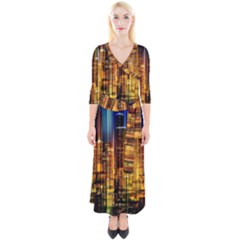 Skyline-light-rays-gloss-upgrade Quarter Sleeve Wrap Maxi Dress