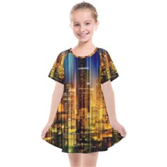 Skyline-light-rays-gloss-upgrade Kids  Smock Dress by Jancukart