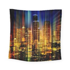 Skyline-light-rays-gloss-upgrade Square Tapestry (small) by Jancukart