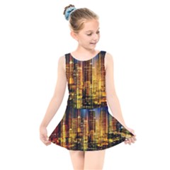 Skyline-light-rays-gloss-upgrade Kids  Skater Dress Swimsuit